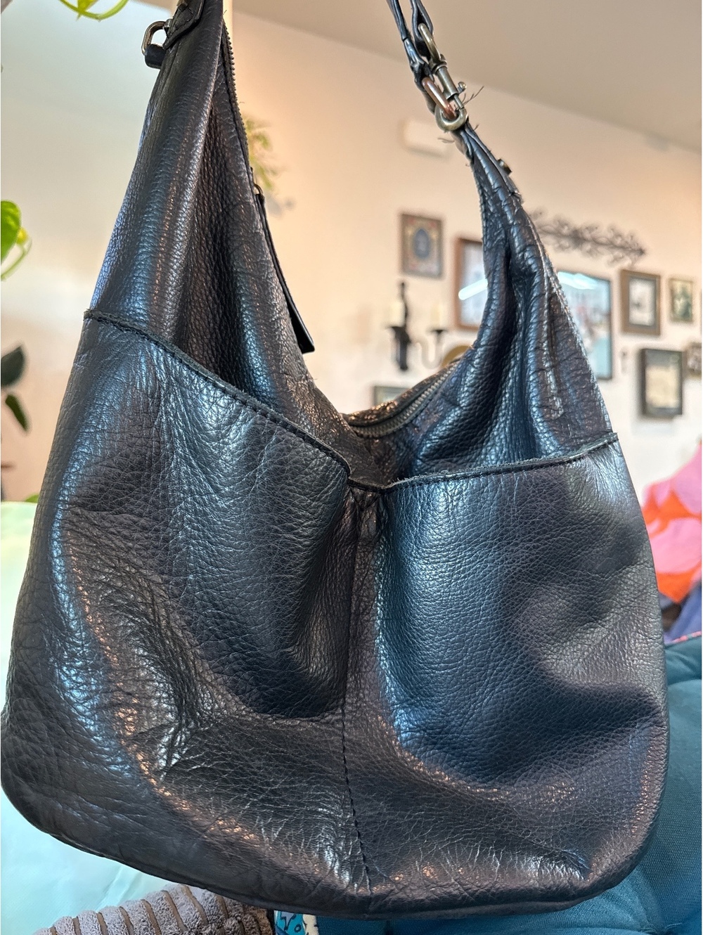 American Leather Co. Black Leather Shoulder Bag